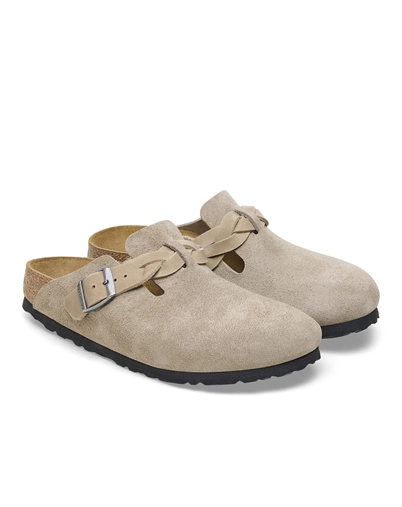Boston Suede Leather Braided Sandal - Taupe - Birkenstock
